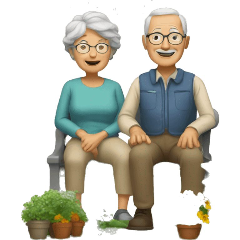 grandparents are gardens with plants emoji