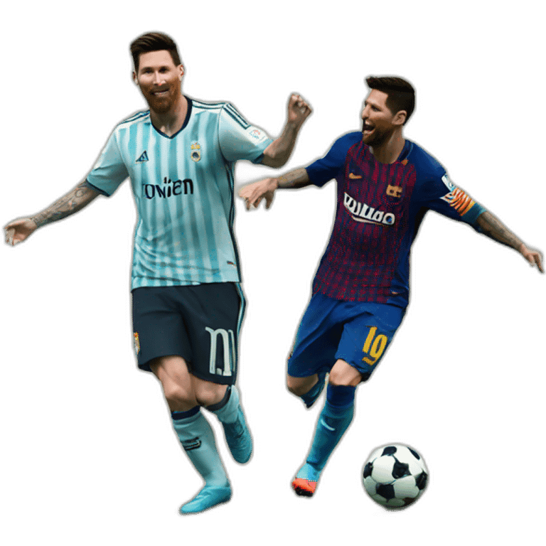 Messi dancing with ronaldo emoji