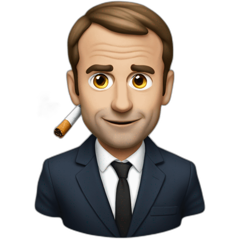 Emanuel macron avec un cigarette emoji