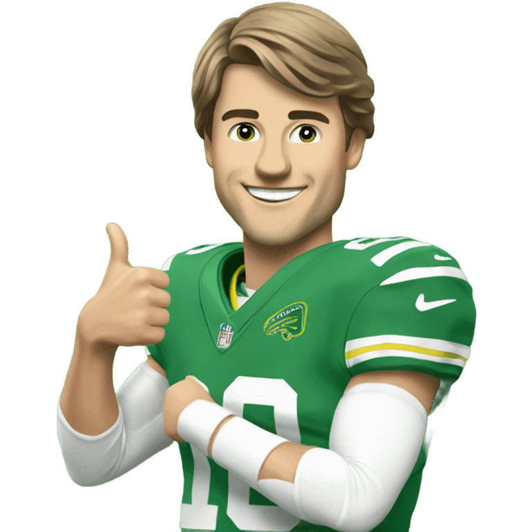 Justin Herbert giving a thumbs up emoji