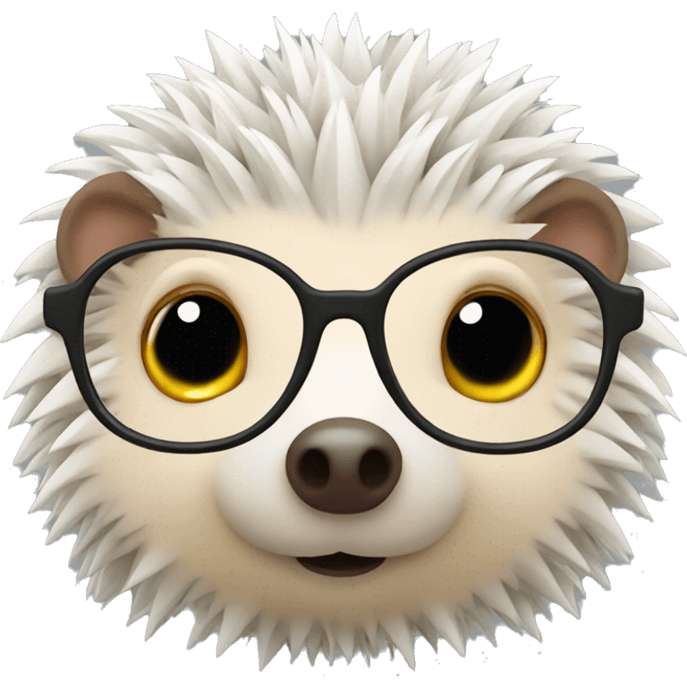 glasses smart hedgehog emoji