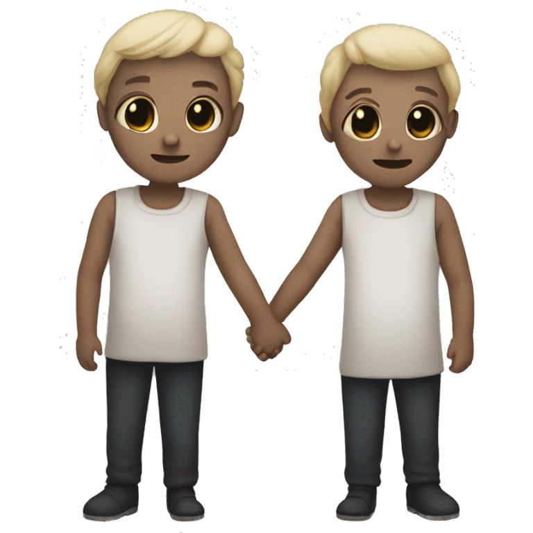 two creepy twins holding hands emoji