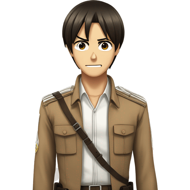 Eren Yeager with uniform from Attack on Titan emoji