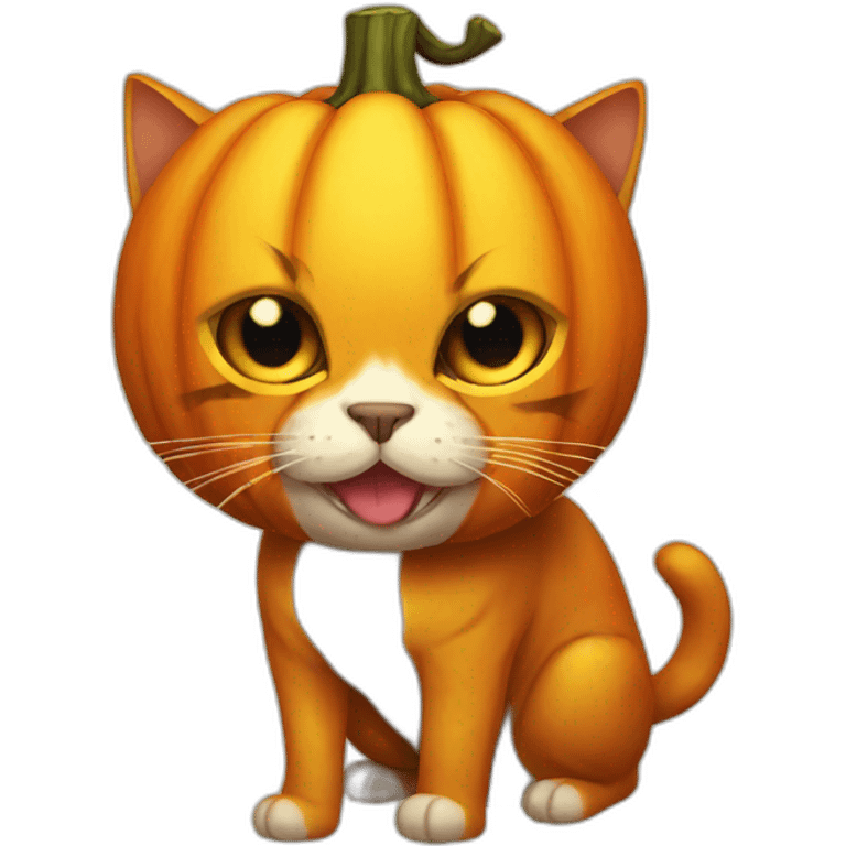 Pumpkin head cat emoji