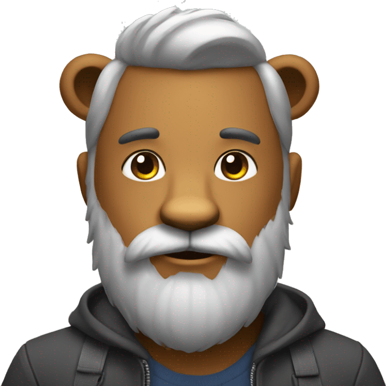 bear with bearded  emoji