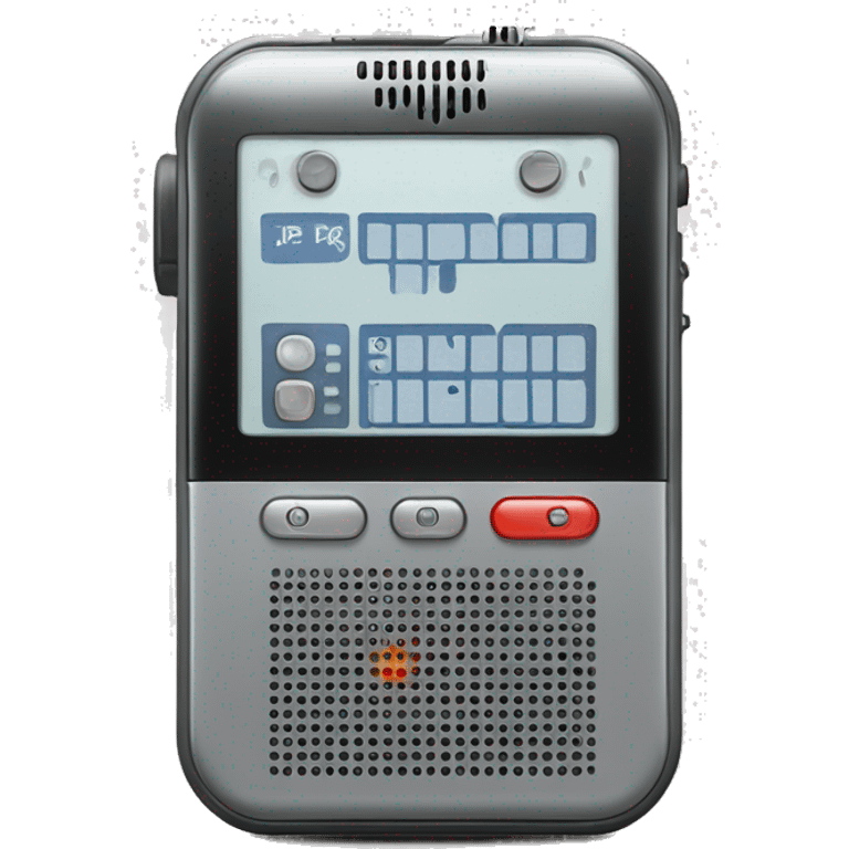 voice recorder memo device with screen an two buttons emoji