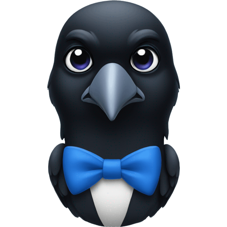 A raven with a blue bow tie emoji