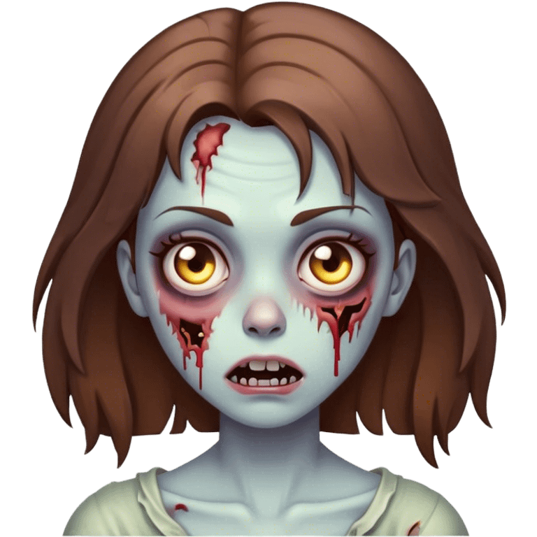 Zombie girl with brown hair emoji