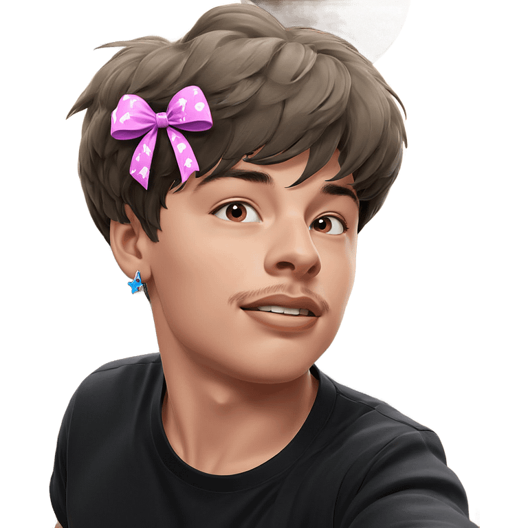 boy with ribbon and earrings emoji