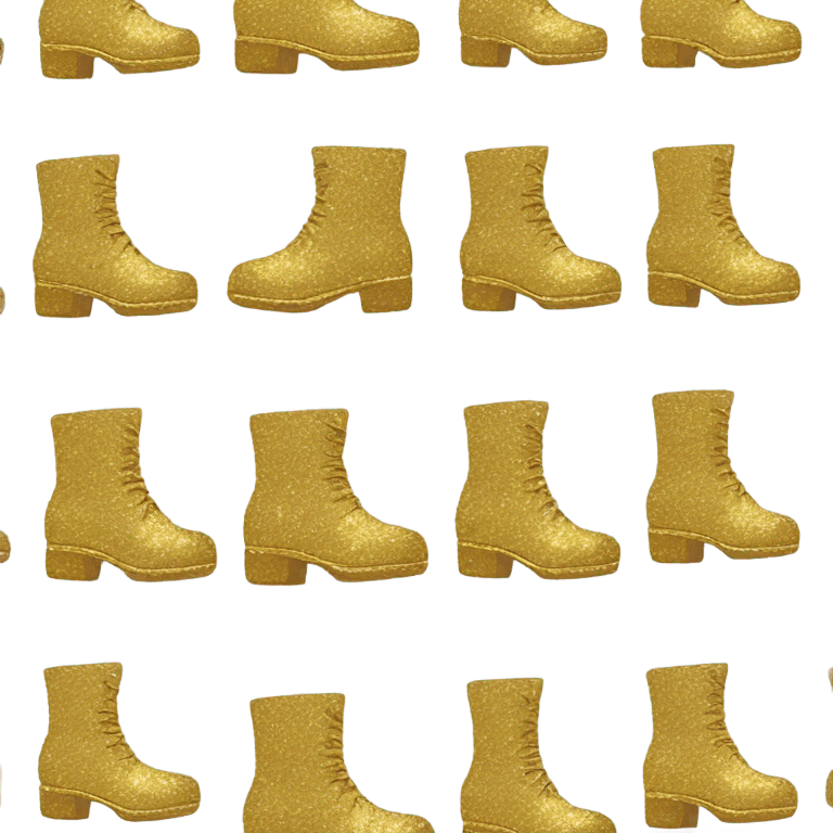 Gold glitter ankle boots emoji