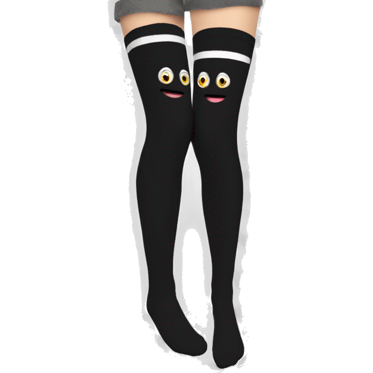 Plain Black over knee socks emoji