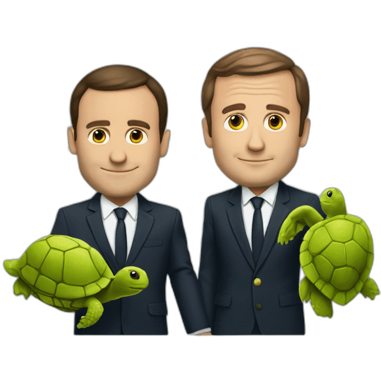 Macron with tortue emoji