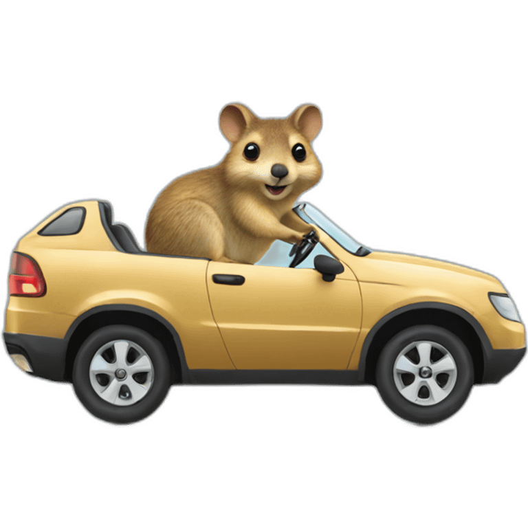 quokka wallaby driving in car emoji