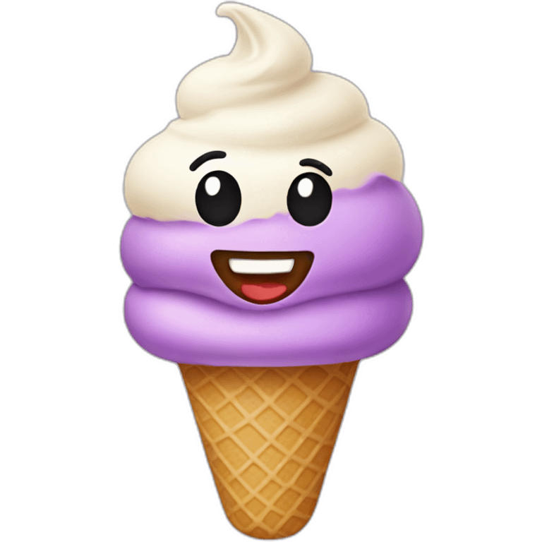 Ice cream with a face emoji