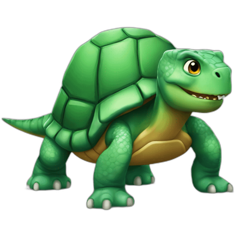 Chat sur tortue sur dinosaures emoji