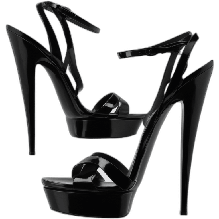 Ysl heel sandal TRIBUTE PLATFORM SANDAL black PATENT LEATHER emoji