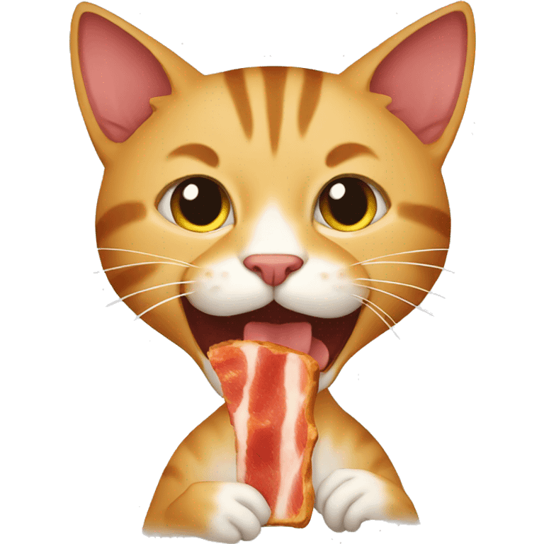 Cat eating bacon  emoji