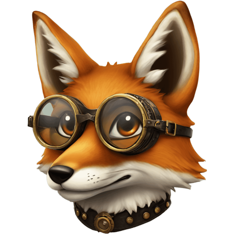 fox with glasses steampunk emoji