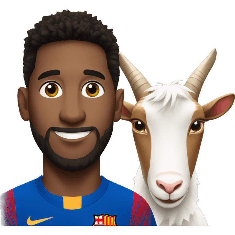 Messi with a goat beside him emoji