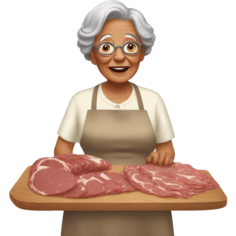 grand mother making charcuterie emoji