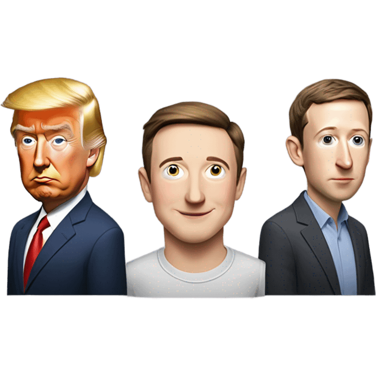 Trump Musk Zuckerberg emoji