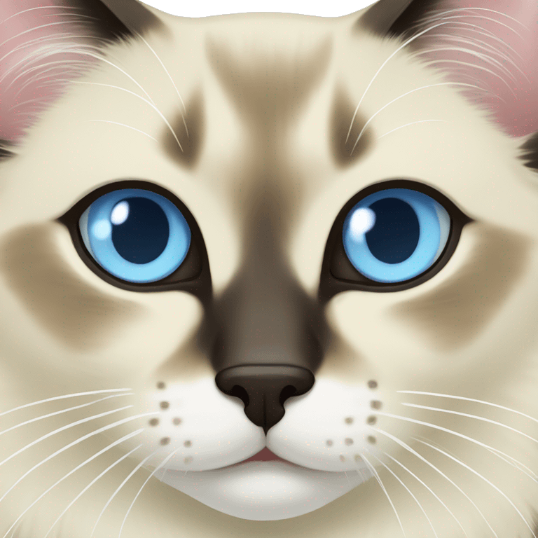 Balinese cat face with light blue eyes emoji