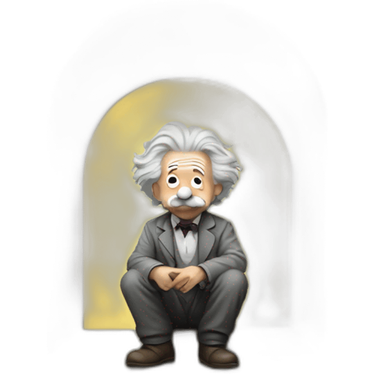 albert einstein sitting on a ledge emoji