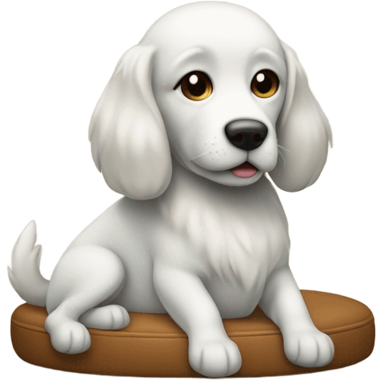 emoji d'un chien sur un pouf emoji