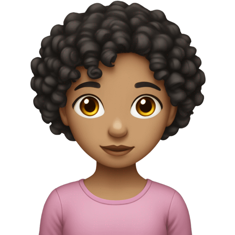 Spanish little girl, light skin with black curly hair emoji