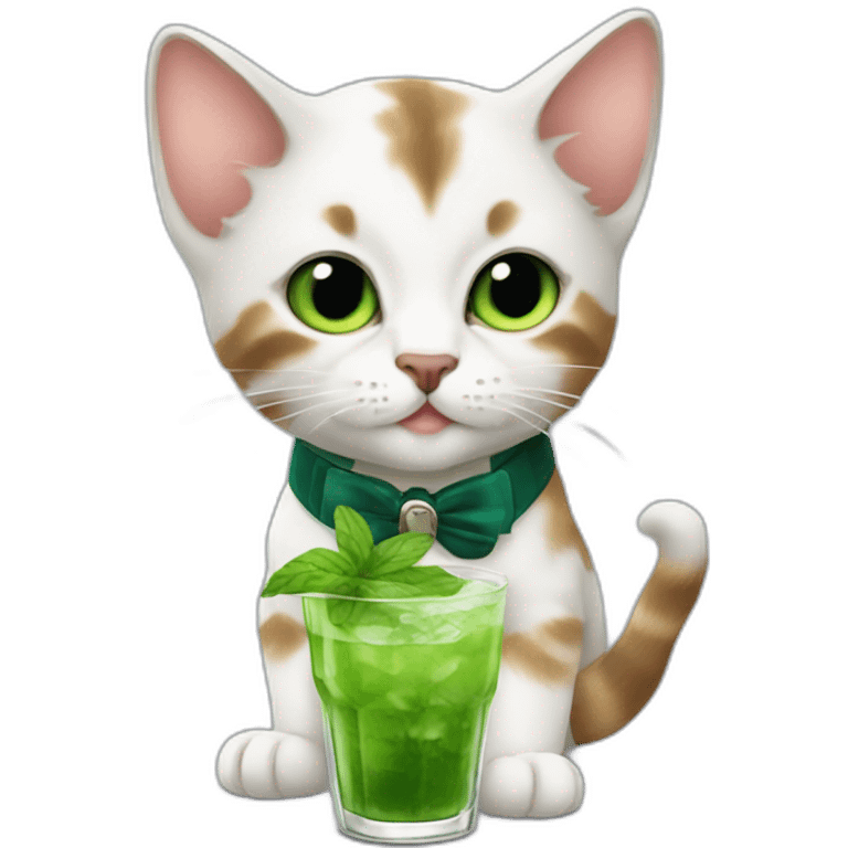 baby sherlock holmes cat drinking mojito emoji