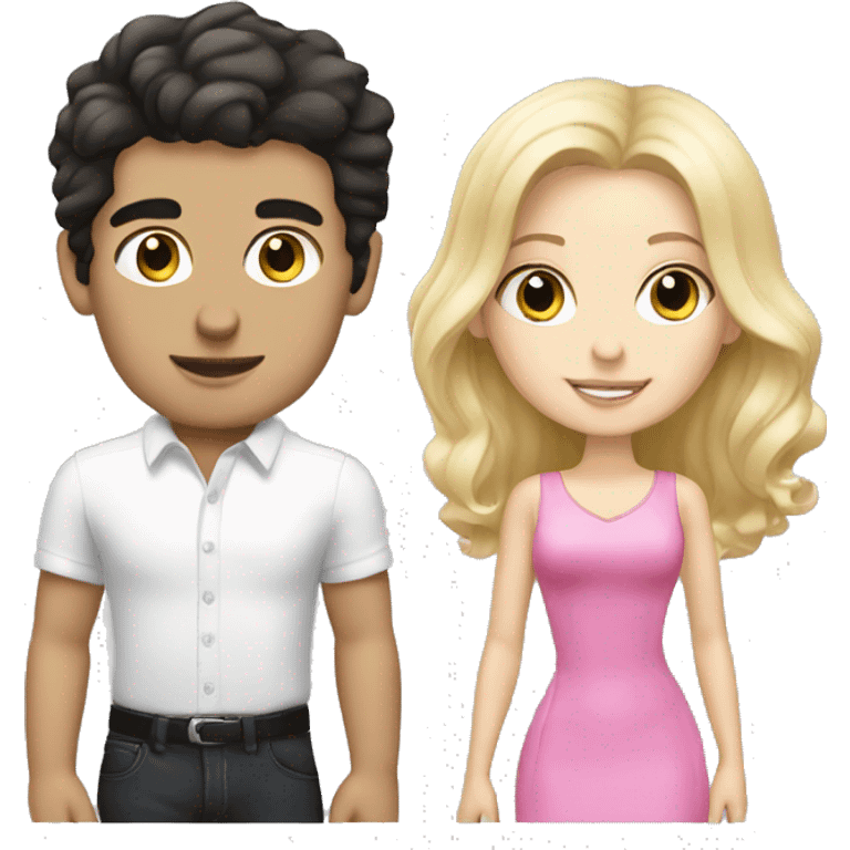 white boy with dark hair buying blonde girl pink brabus  emoji