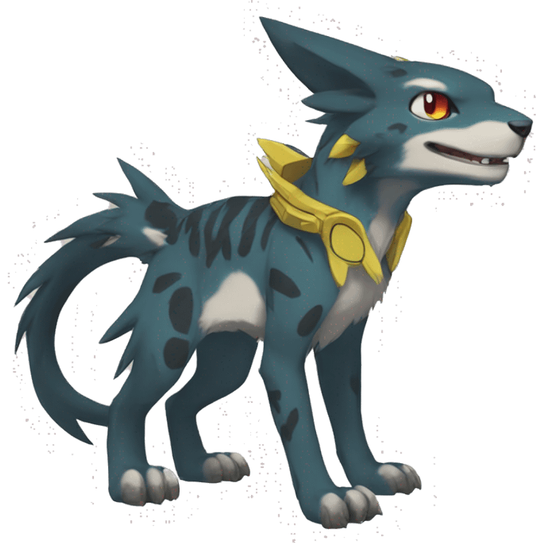 cute cool edgy Digimon-Fakemon-animal with markings full body emoji