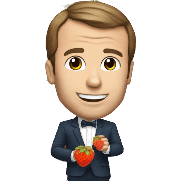 Macron qui mange des fraises emoji