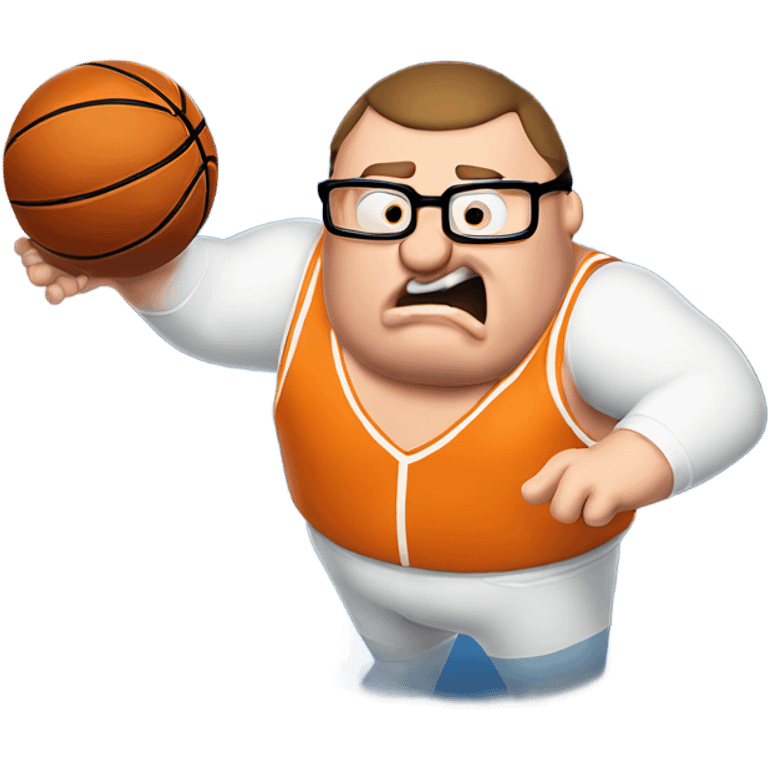 Peter griffin shooting a fade away in basketball  emoji