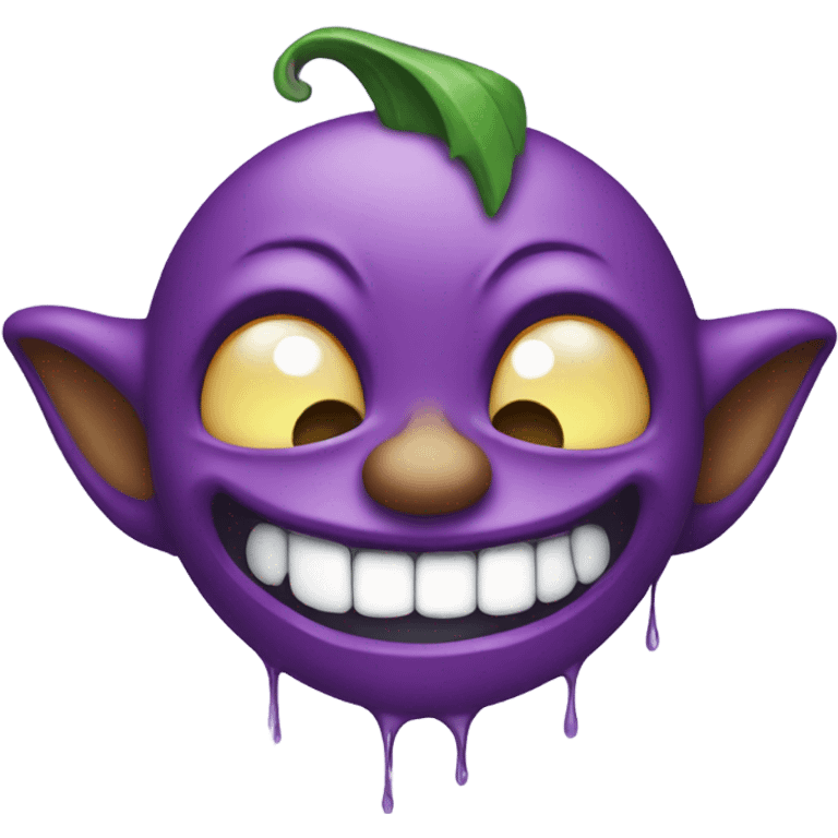 Crying Laughing purple imp with tears emoji