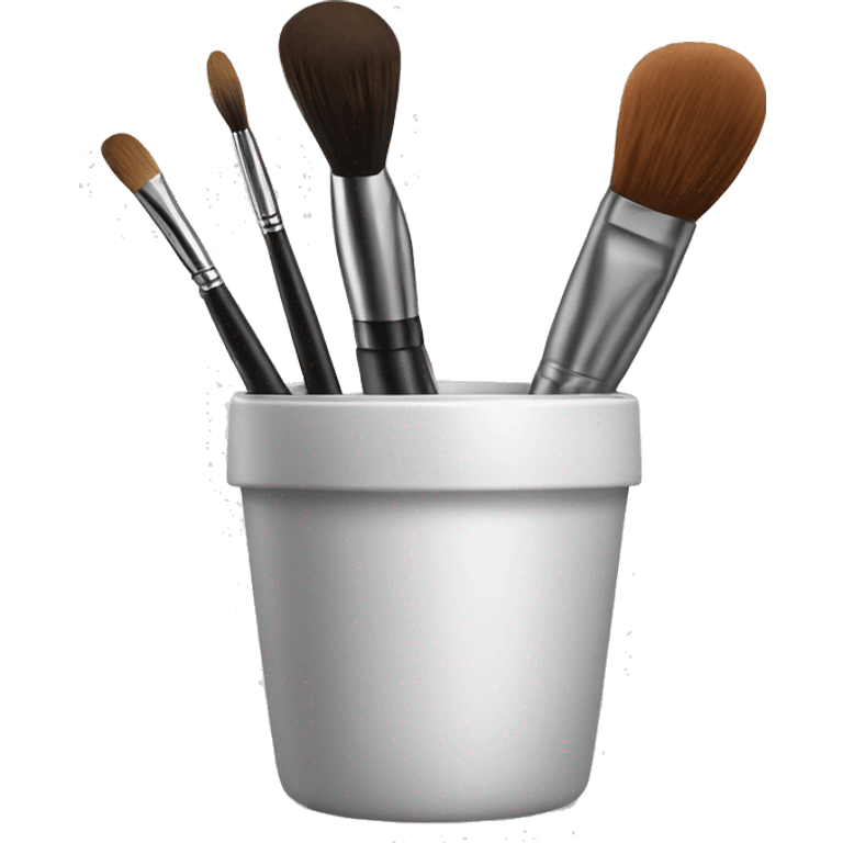 Realistic makeup brush in a cup holder emoji