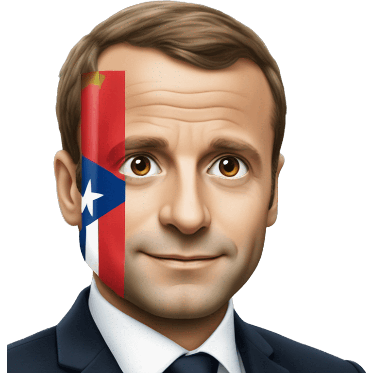 Macron dans les de paris avec le drapeau de la Guinée Conakry  emoji