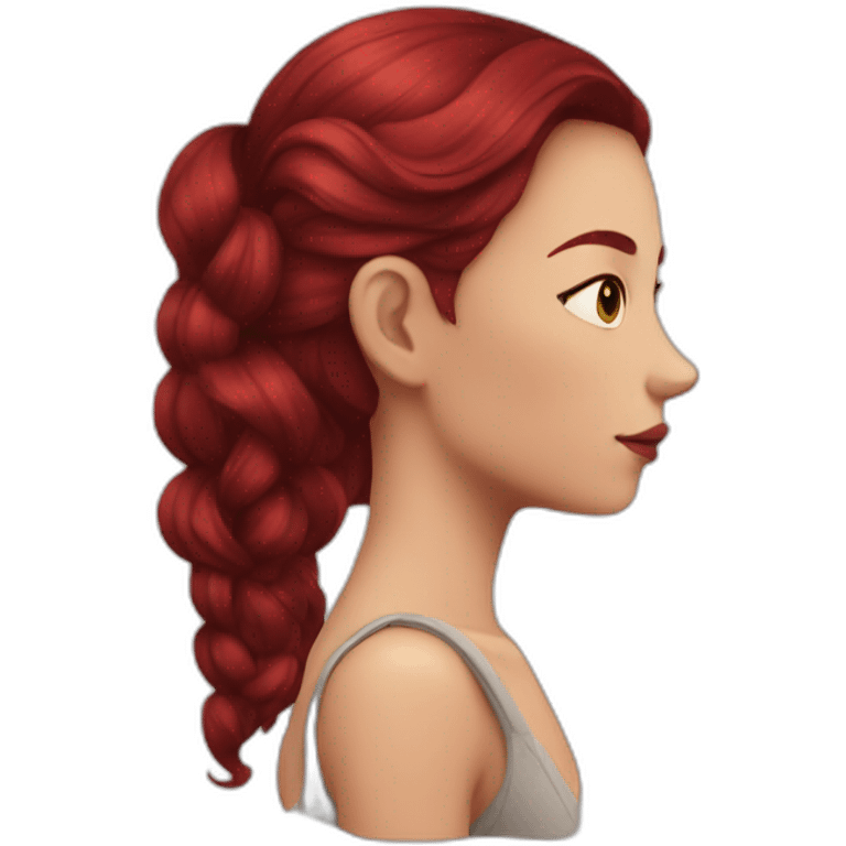 girl with dark red hair and shoulder tattoo emoji