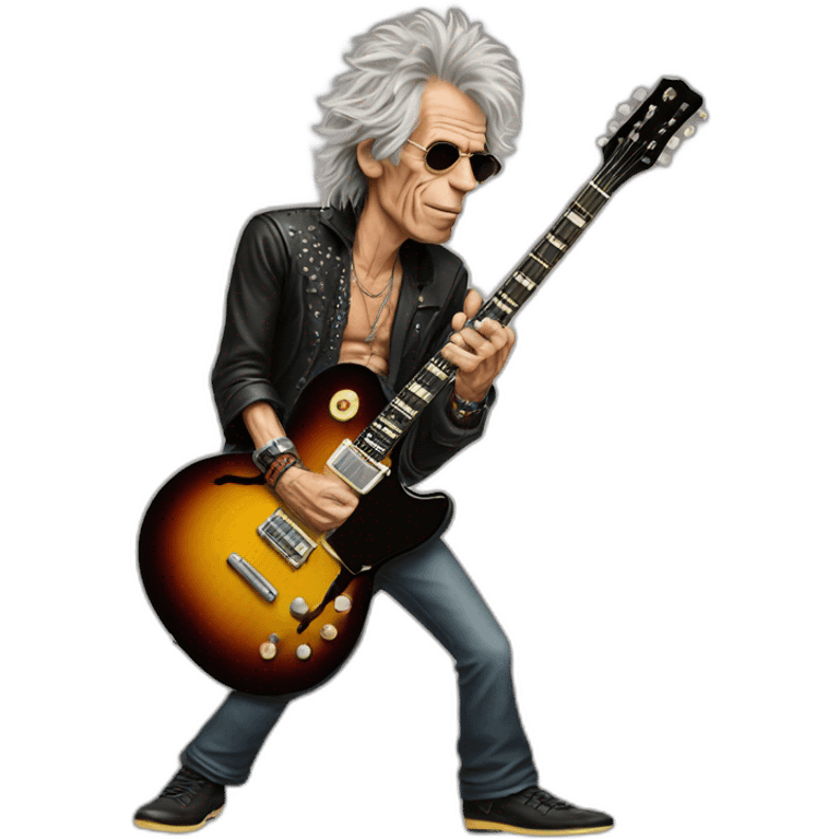 Keith Richards with guitar emoji