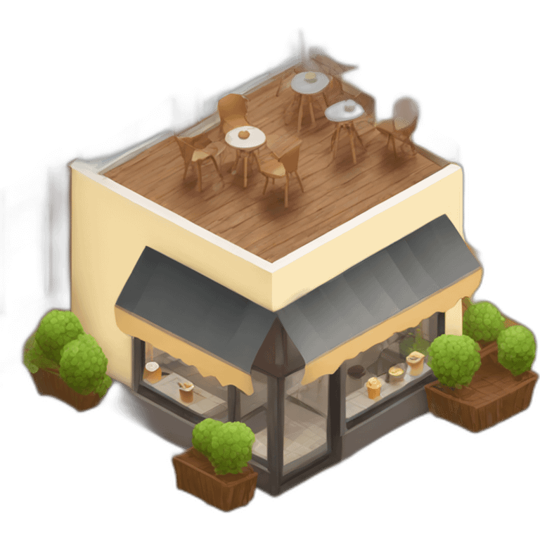 Coffee cafe house isometric emoji