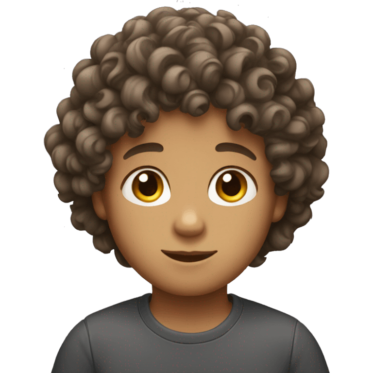 a boy with curly hair  emoji