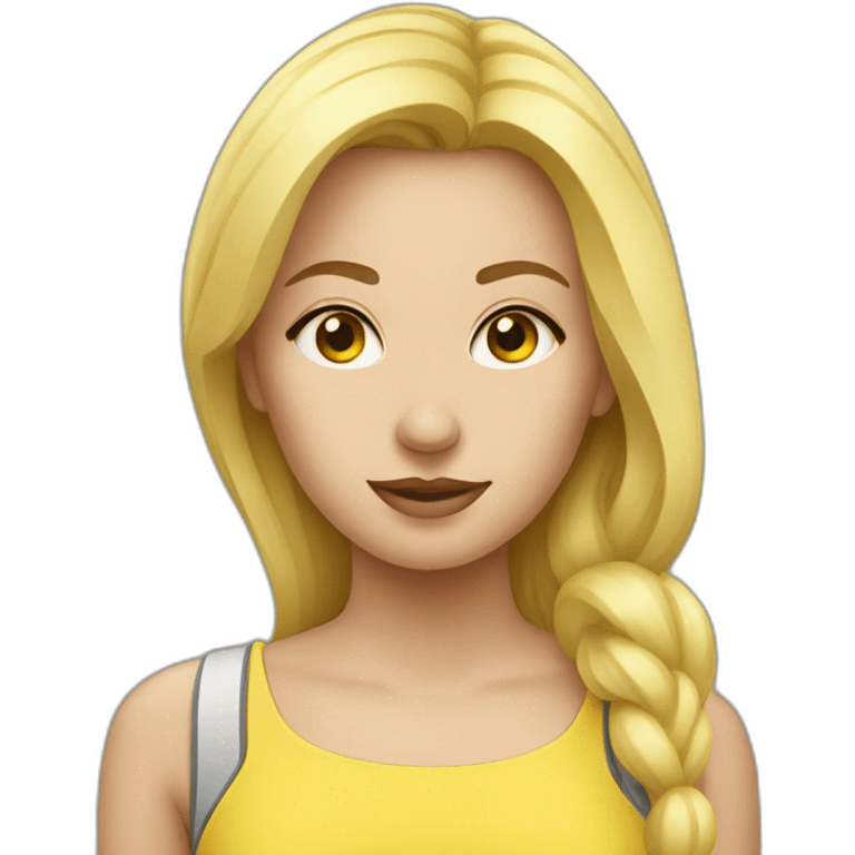 Femme blonde avec un ciret jaune  emoji