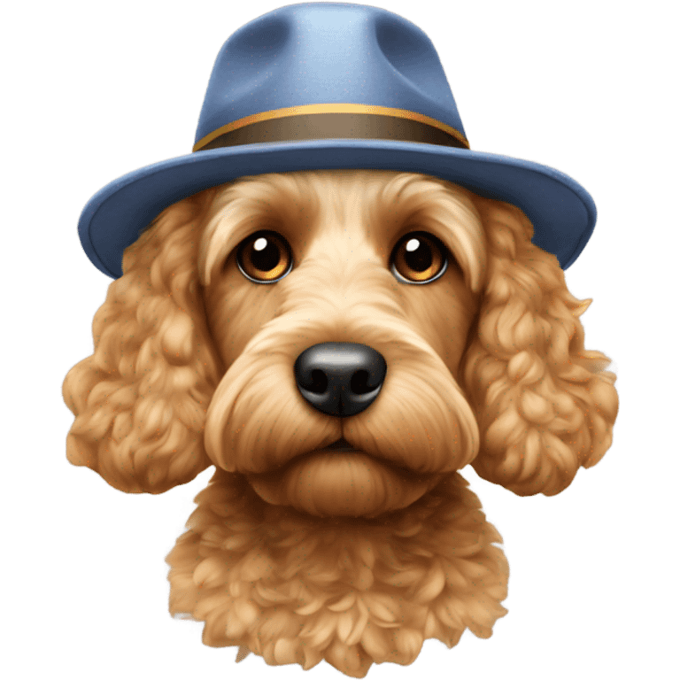 Cockapoo in a hat emoji