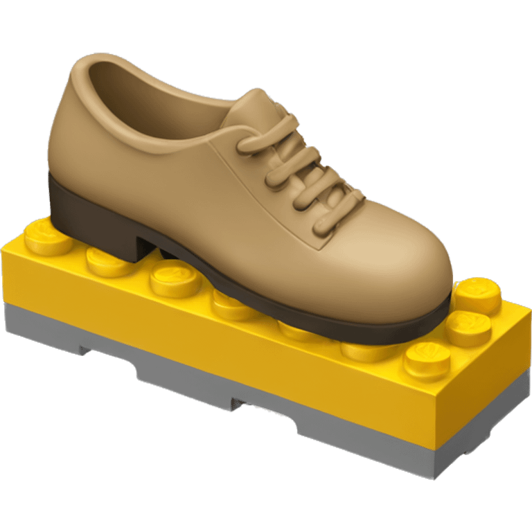 a foot above a lego brick emoji