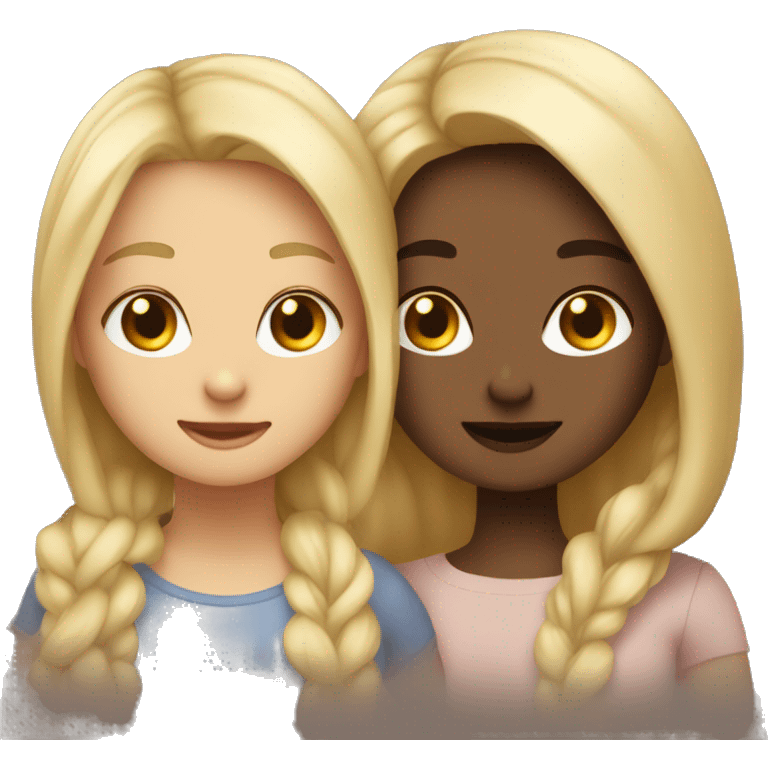 two best friend, one brinette, another one blonde emoji