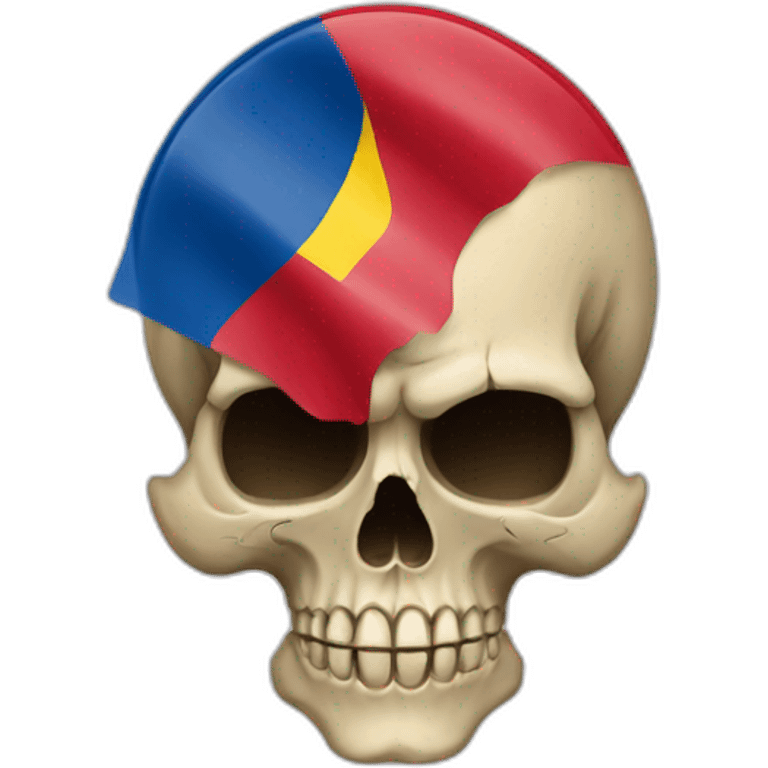 skull emoji with the romanian flag emoji