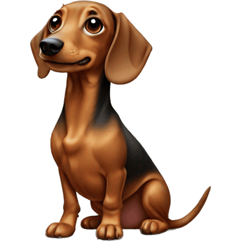 A dachshund sitting on its hind legs emoji