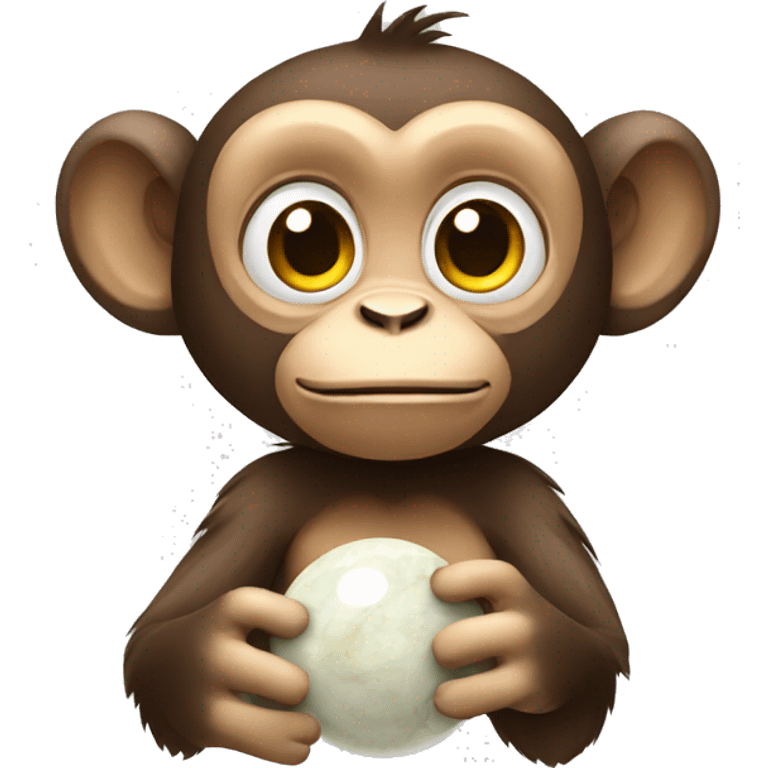 monkey holding a marble emoji