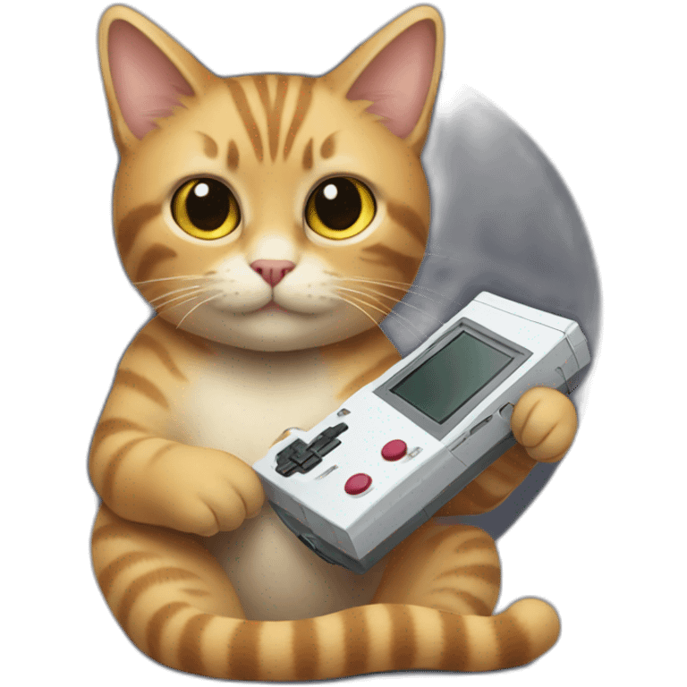 a cat playing gameboy emoji