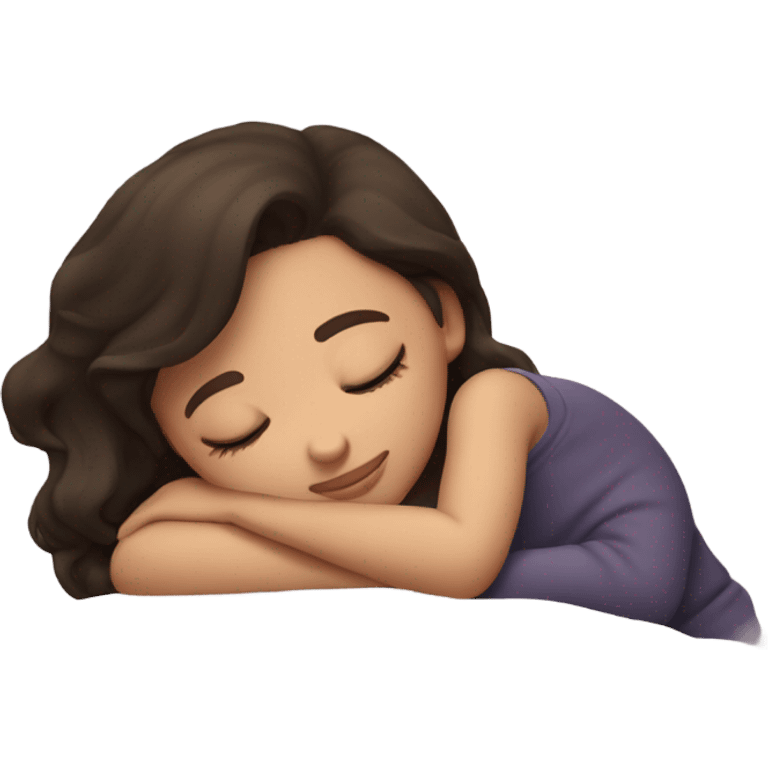 Brunette girl sleeping emoji